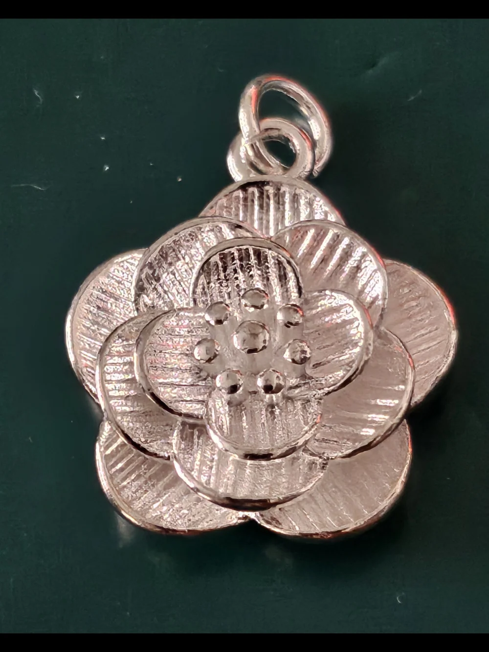 Sterling Silver Floral Pendant Necklace - Silver